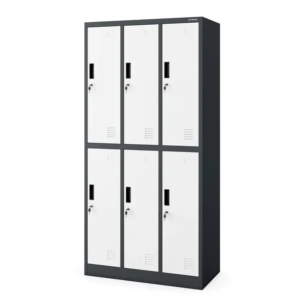 Dulap de haine securizat cu 6 usi IGOR, 900 x 1850 x 450 mm, antracit-alb Dulap de haine securizat cu 6 uși IGOR, 900 x 1850 x 450 mm, antracit-alb
