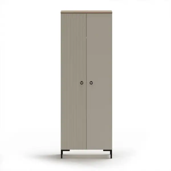 Dulap DOMINICA, 2 usi, taupe + stejar silverjack, 70x41x199 cm