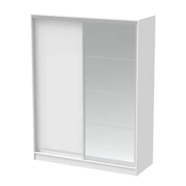 Dulap dormitor cu oglinda Korredor, Alb, 160x60x220 cm