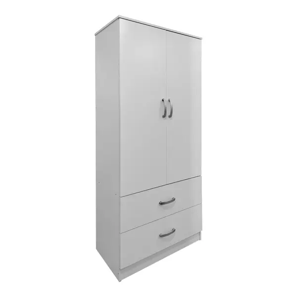 Dulap haine cu 2 usi si sertare Lego Alb 80x42x180 cm