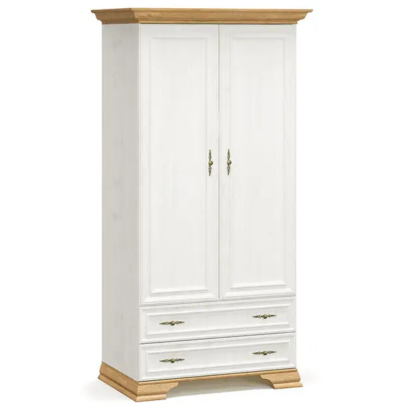 Dulap Jaden frunze duble, Stejar Auriu alb antic, 101x62x198 cm