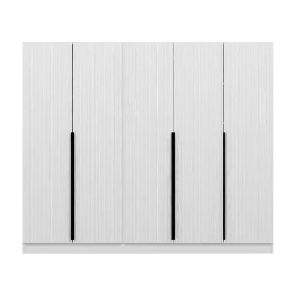 Dulap KALE PLUS, 5 usi, alb, 225x52x210 cm