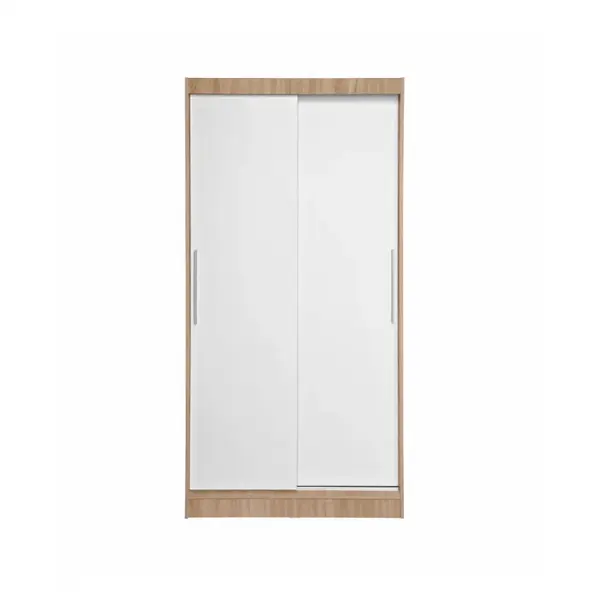 Dulap KOSS 01, usi glisante, corp sonoma + usi alb, 100x60x200 cm