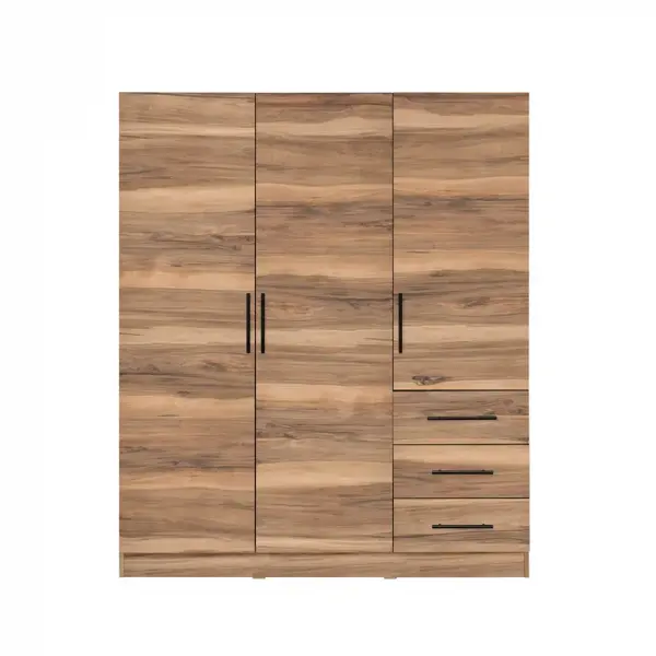 Dulap LEON cu sistem soft close, 3 usi si 3 sertare, bengala, 150x45x180 cm
