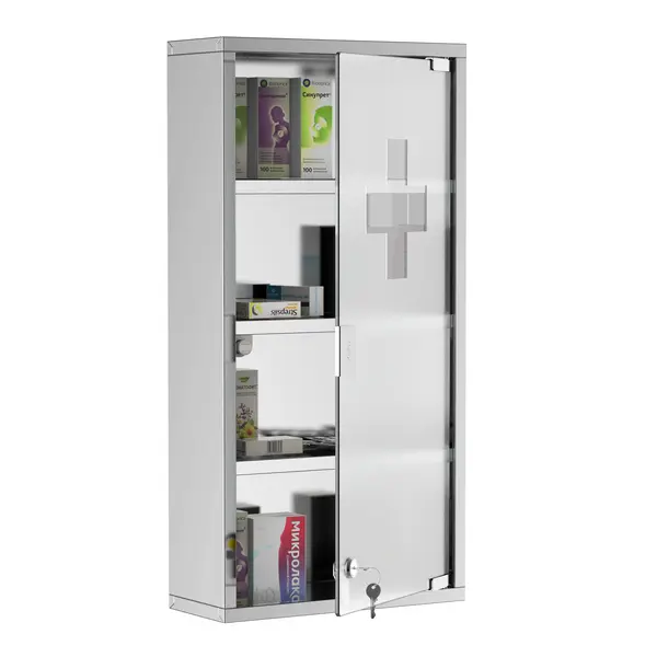 Dulap medicamente cu 4 rafturi HOMCOM, 30x12x60cm | Aosom Romania