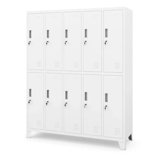 Dulap metalic BHP cu 10 usi BARTEK 1360 x 1720 x 450 mm, alb Dulap metalic BHP cu 10 uși BARTEK 1360 x 1720 x 450 mm, alb