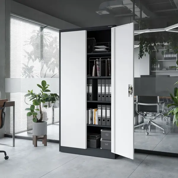 Dulap metalic cu incuietoare JAN, 900 x 1850 x 400 mm, antracit-alb Dulap metalic cu încuietoare JAN, 900 x 1850 x 400 mm, antracit-alb