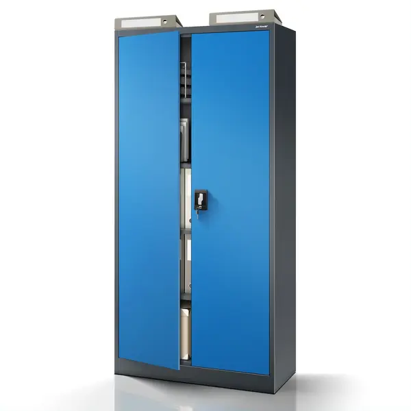 Dulap metalic cu incuietoare JAN H, 900 x 1950 x 400 mm, albastru-antracit Dulap metalic cu încuietoare JAN H, 900 x 1950 x 400 mm, albastru-antracit