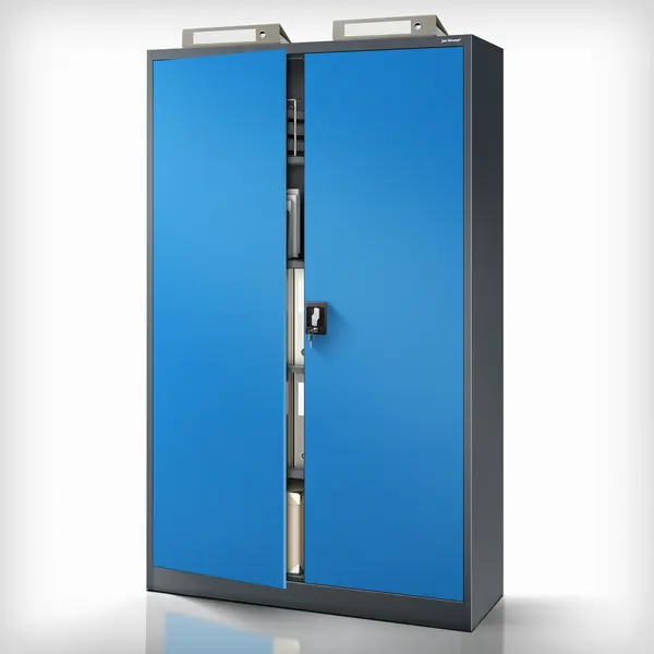 Dulap metalic cu incuietoare JAN II, 1150 x 1850 x 400 mm, albastru-antracit Dulap metalic cu încuietoare JAN II, 1150 x 1850 x 400 mm, albastru-antracit