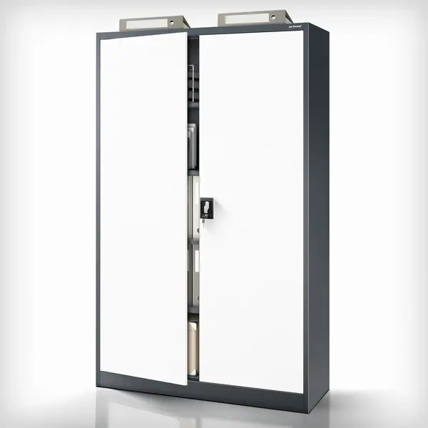 Dulap metalic cu incuietoare JAN II, 1150 x 1850 x 400 mm, antracit-alb Dulap metalic cu încuietoare JAN II, 1150 x 1850 x 400 mm, antracit-alb