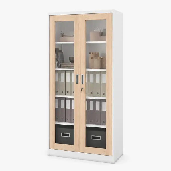Dulap metalic cu vitrina alb / stejar sonoma: Eco Design AMELIA, 900 x 1850 x 400 mm Dulap metalic cu vitrină, alb, stejar sonoma, 900x1850x400 mm: AMELIA Eco Design