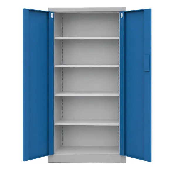 Dulap metalic de birou cu incuietoare cu cifru gri-albastru: DANIEL, 900 x 1850 x 400 mm Dulap metalic de birou cu încuietoare cu cod gri-albastru, 900x1850x400 mm: DANIEL