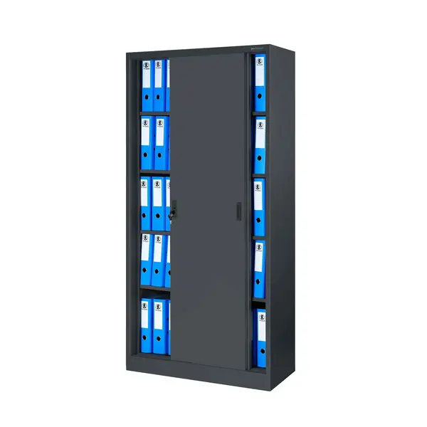 Dulap metalic de birou cu usi glisante KUBA, 900 x 1850 x 400 mm, antracit Dulap metalic de birou cu uși glisante KUBA, 900 x 1850 x 400 mm, antracit