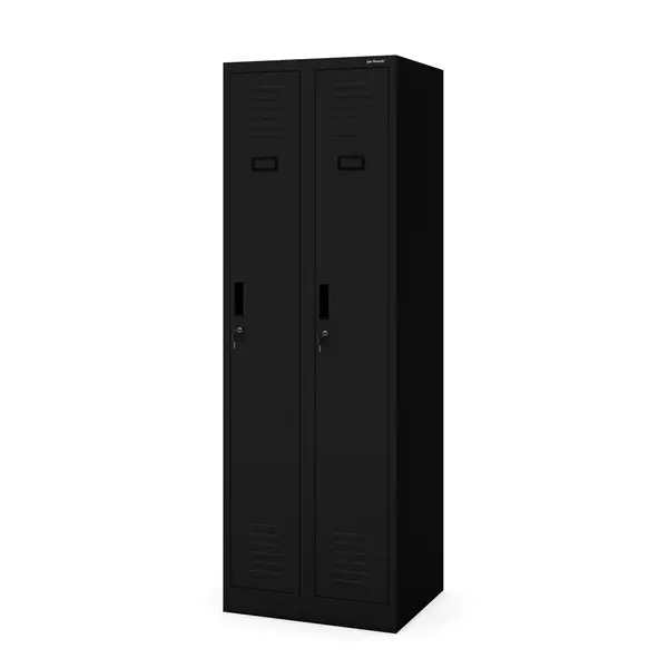 Dulap metalic de lucru pentru haine KACPER II, 600 x 1800 x 500 mm, neagra Dulap metalic pentru angajați cu două compartimente neagră: KACPER II, 600 x 1800 x 500 mm