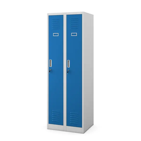 Dulap metalic de lucru pentru haine KACPER II, 600 x 1800 x 500 mm, gri-albastru Dulap metalic pentru angajați cu două compartimente albastră: KACPER II, 600 x 1800 x 500 mm