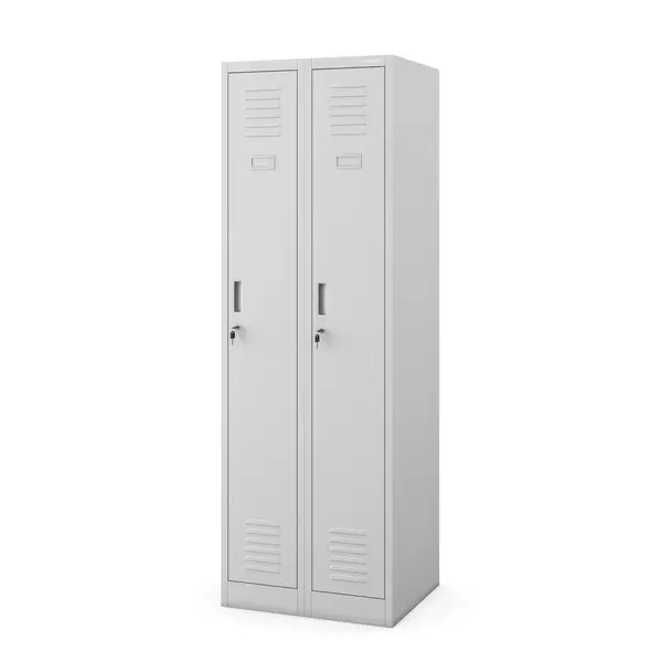 Dulap metalic de lucru pentru haine KACPER II, 600 x 1800 x 500 mm, gri Dulap metalic pentru angajați cu două compartimente gri: KACPER II, 600 x 1800 x 500 mm
