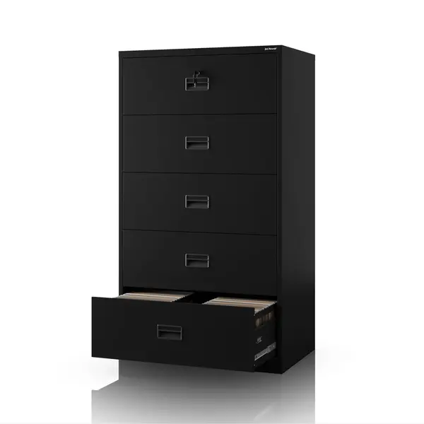 Dulap metalic negru pentru dosare: SARA XL V5, 900 x 1620 x 600 mm Dulap cartotecă metalic, negru, 900x1620x600 mm: SARA XL V5