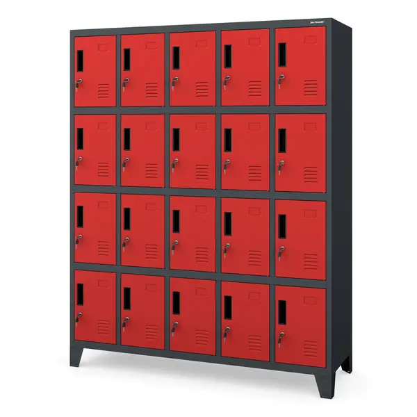 Dulap metalic pentru vestiar ROBERT 1360 x 1720 x 450 mm, antracit-rosu Dulap metalic pentru vestiar ROBERT 1360 x 1720 x 450 mm, antracit-roșu