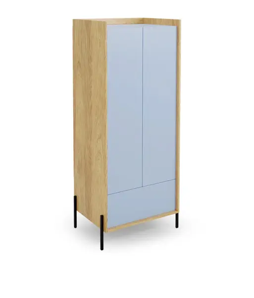 Dulap Mobius 2D albastru/natur H179 cm