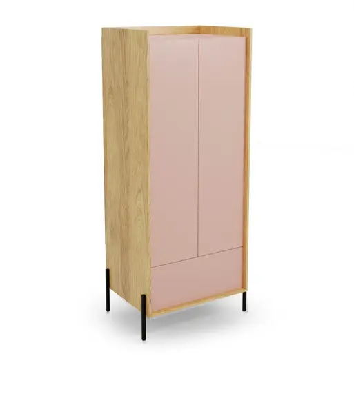 Dulap Mobius 2D roz/natur H179 cm