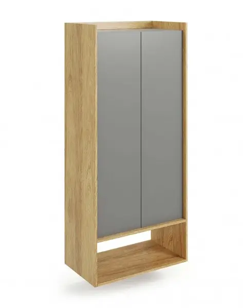 Dulap modular Mobius 2D natur/gri – H179 cm