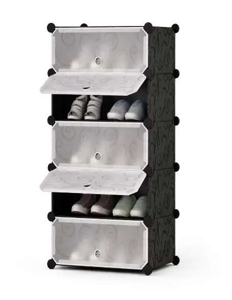 Dulap modular pentru incaltaminte NEGRU din plastic