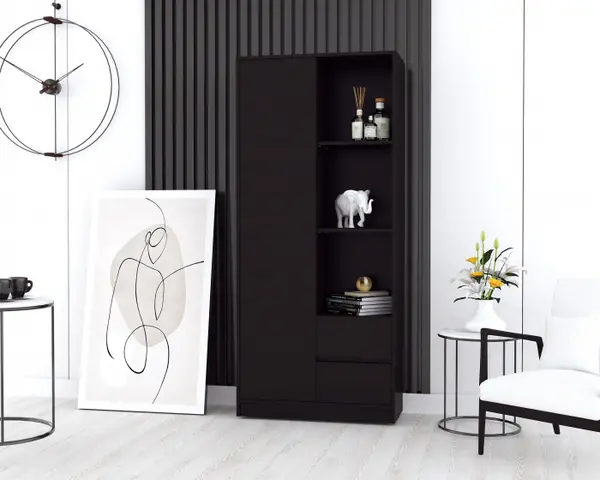Dulap MP1 - 1U+2S, 80x33x180 cm, Wenge