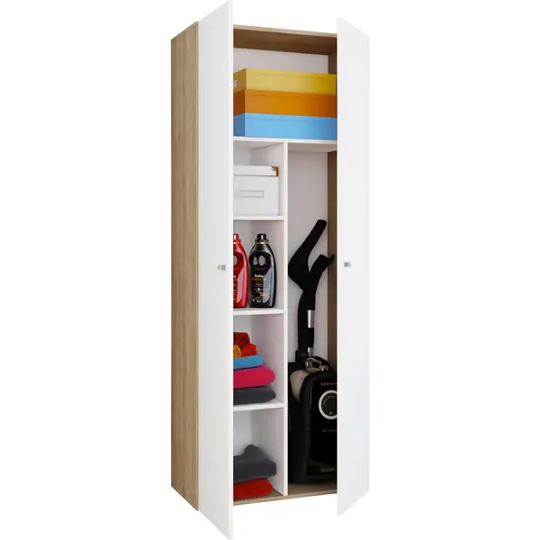 Dulap Multifuncțional, 70/178/39 cm, alb, culoare lemn stejar, stejar Sonoma