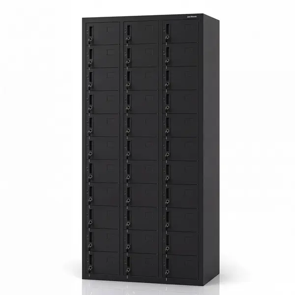 Dulap negru cu compartimente pentru angajati: OLIVER, 900 x 1850 x 450 mm Dulap cu casete de depozit pentru angajați negru, 900x1850x450 mm: OLIVER