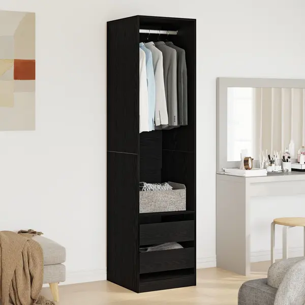 Dulap negru stejar 50x50x200 cm din lemn prelucrat - Gossi