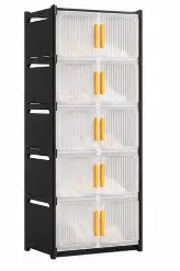 Dulap organizator pentru incaltaminte cu 6 nivele si 12 Usi design modern 126 x 57 x 30.5 cm
