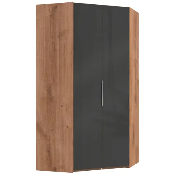 Dulap Pe Colț, 120/236/120 cm, gri, culoare lemn stejar