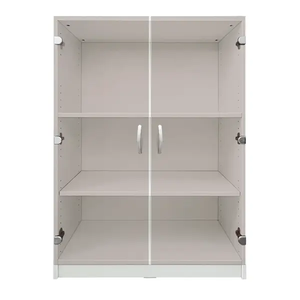 Dulap pentru bibliorafturi PAL alb 80x38x121 cm cu 2 uși din sticlă Dulap pentru bibliorafturi PAL alb 80x38x121 cm cu 2 uși din sticlă