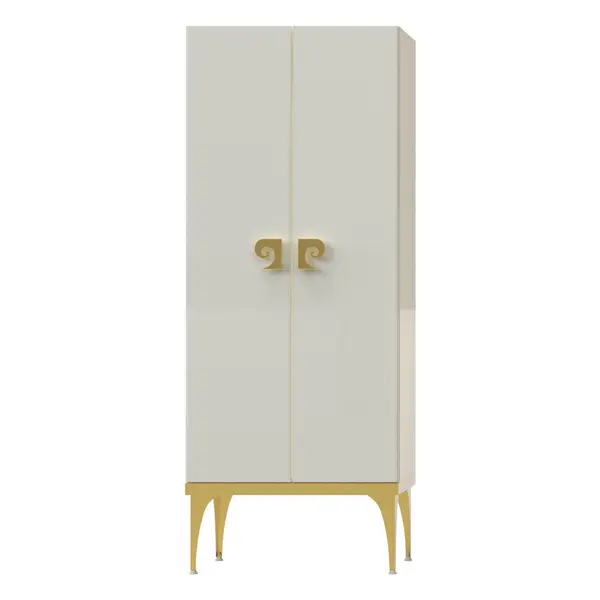 Dulap soldat baie dublu Pierre Cardin Venus alb-auriu 70x150 cm