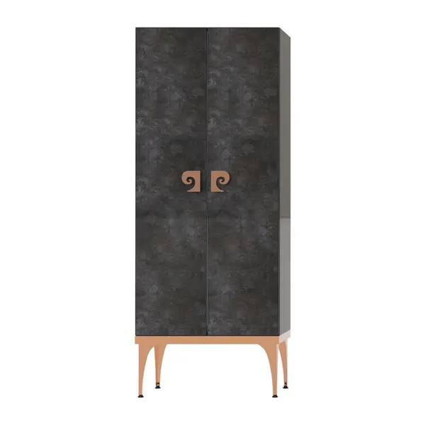 Dulap soldat baie dublu Pierre Cardin Venus negru-aramiu 70x150 cm