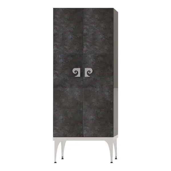 Dulap soldat baie dublu Pierre Cardin Venus negru-argintiu 70x150 cm