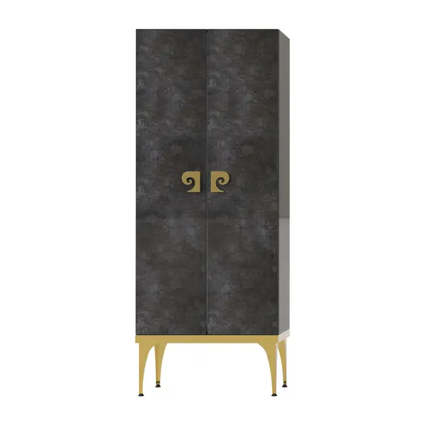 Dulap soldat baie dublu Pierre Cardin Venus negru-auriu 70x150 cm