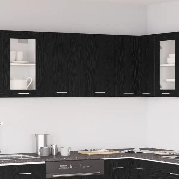 Dulap suspendat Gossi din stejar negru - 80x31x60 cm - fabricat din lemn prelucrat