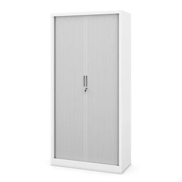 Dulap usi glisante metalic DAMIAN, 900 x 1850 x 450 mm, alb-gri Dulap uși glisante metalic DAMIAN, 900 x 1850 x 450 mm, alb-gri