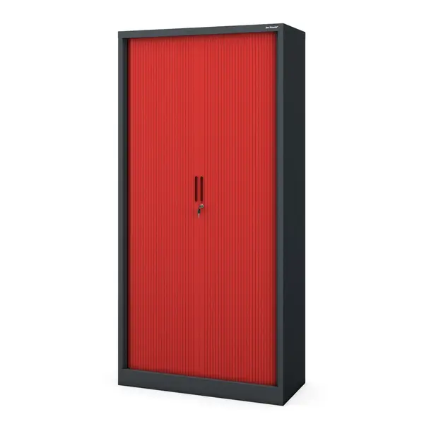 Dulap usi glisante metalic DAMIAN, 900 x 1850 x 450 mm, rosu-antracit Dulap uși glisante metalic DAMIAN, 900 x 1850 x 450 mm, roșu-antracit