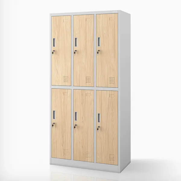 Dulap vestiar BHP gri / stejar Sonoma cu 6 usi: Eco Design IGOR, 900 x 1850 x 450 mm Dulap vestiar de protecția muncii cu 6 uși gri/stejar sonoma, 900x1850x450 mm: IGOR Eco Design
