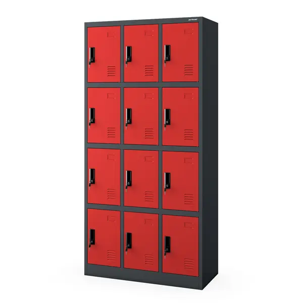 Dulap vestiar social MARCIN, 900 x 1850 x 400 mm, rosu-antracit Dulap vestiar social MARCIN, 900 x 1850 x 400 mm, roșu-antracit