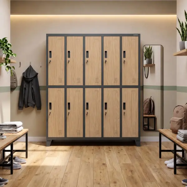 Dulap vestiar SSM 10 usi antracit / stejar sonoma: Eco Design BARTEK 1360 x 1720 x 450 mm Dulap vestiar SSM 10 uși antracit / stejar sonoma: Eco Design BARTEK 1360 x 1720 x 450 mm