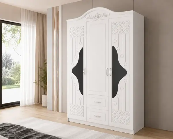 Dulap ZQE 005 MDF 3Usi 2Sertare 150x50x200 cm