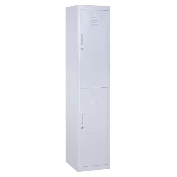 Dulapior Haine din Otel 4 Rafturi 2 Usi cu Inchidere de Siguranta, Gri, 38x46x180cm Vinsetto | Aosom Romania