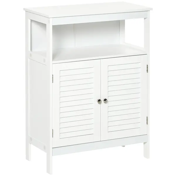 Dulapior pentru baie cu usi cu doua canaturi economie spatiu rezistent la umezeala din MDF alb 60 x 30 x 81.6cm kleankin | Aosom Romania