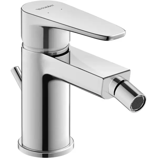 Duravit Baterie bideu Duravit B.1 B12400001010, marime S, cartus ceramic, 129 mm, set evacuare cu tija, ventil, Crom