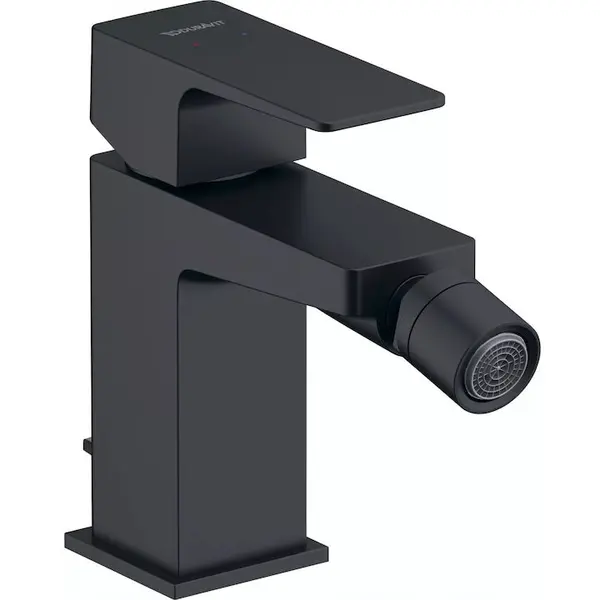 Duravit Baterie bideu Duravit Manhattan MH2400001046, marime S, cartus ceramic, set evacuare cu tija, 138 mm, ventil, Negru mat