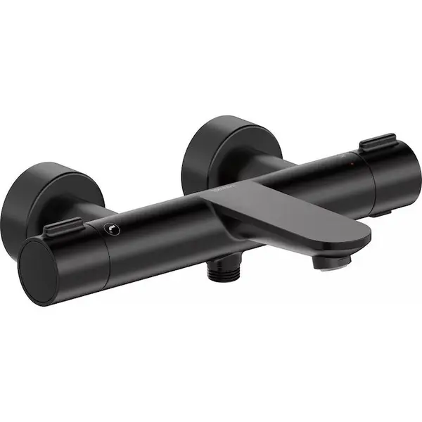 Duravit Baterie cada Duravit Wave WA5220000046, aparenta, dubla comanda, cartus ceramic, termostat, Negru mat