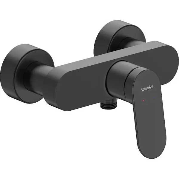 Duravit Baterie dus Duravit Wave WA4230000046, aparenta, monocomanda, cartus ceramic, Negru mat